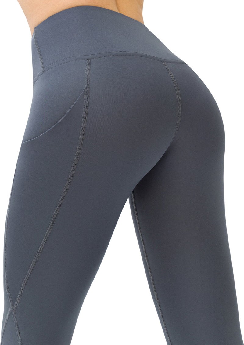 Los Ojos Women's Anthracite High Waist Lifter Double Pocket Sport Leggings Shades  - Image 4