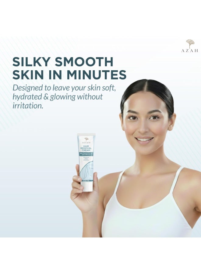 Azah Hair Removal Cream for Women [100 GM] | Bikini Hair Removal Cream with Vitamin E, Urea & Allantoin | Fast & Painless Hair Remover | Ideal for Arm, Underarm, Leg - Image 2