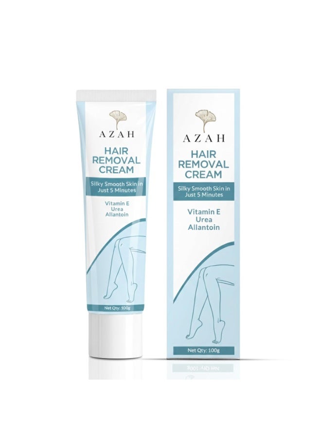 Azah Hair Removal Cream for Women [100 GM] | Bikini Hair Removal Cream with Vitamin E, Urea & Allantoin | Fast & Painless Hair Remover | Ideal for Arm, Underarm, Leg - Image 1