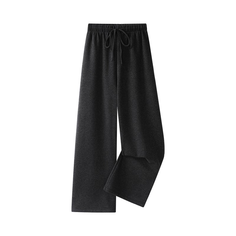 XinmonLee Korean autumn and winter drape thick casual wide-leg pants elastic drawstring high waist versatile slender pants - Image 1