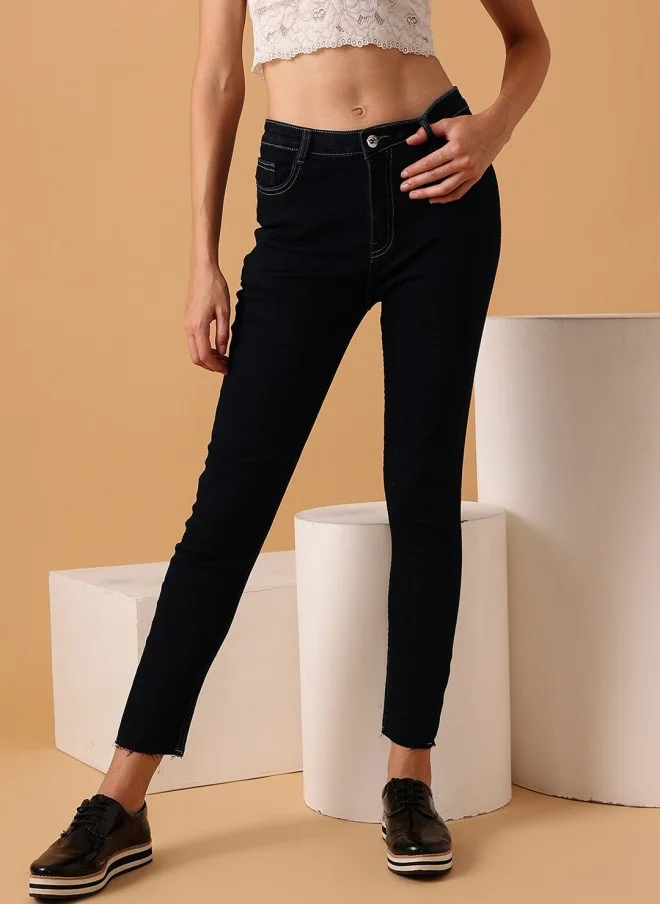 Narrow Slim Fit Blue Jeans for Women