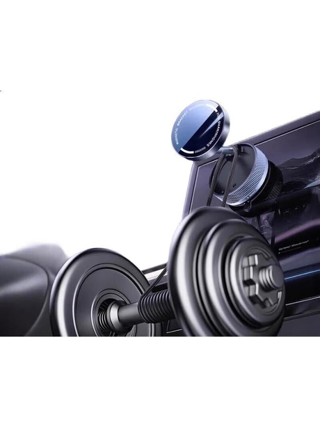 Lingchen Car Mount Phone Holder Vacuum Magnetic Suction Bracket Dashboard Fixed Support Bracket Black - Image 3