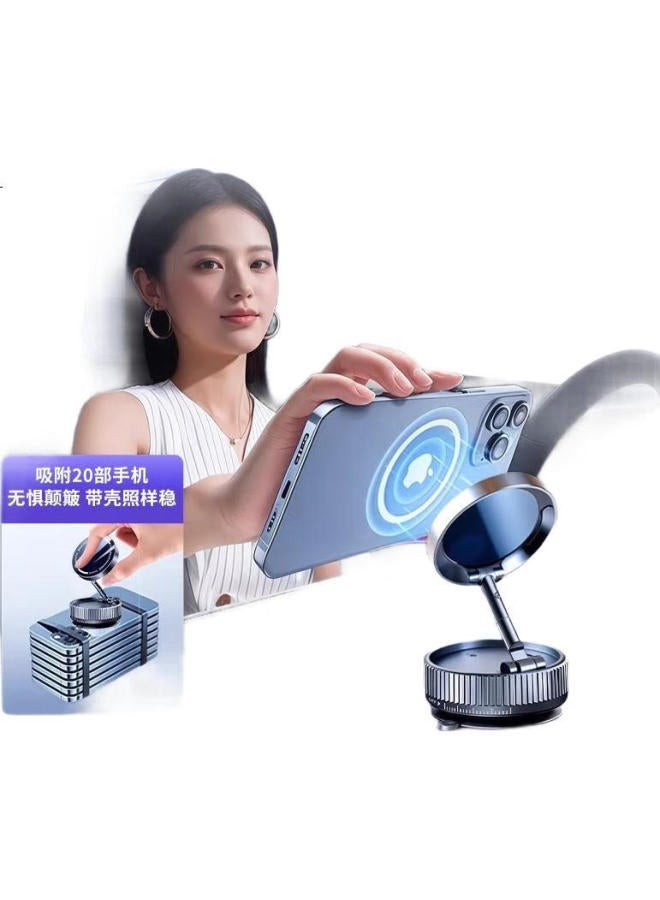 Lingchen Car Mount Phone Holder Vacuum Magnetic Suction Bracket Dashboard Fixed Support Bracket Black - Image 2