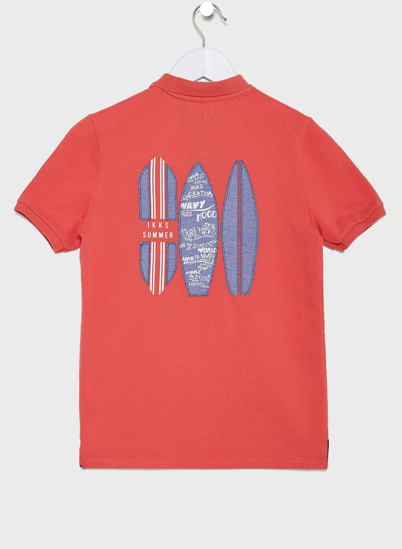 IKKS Youth Surfboards Print Polo