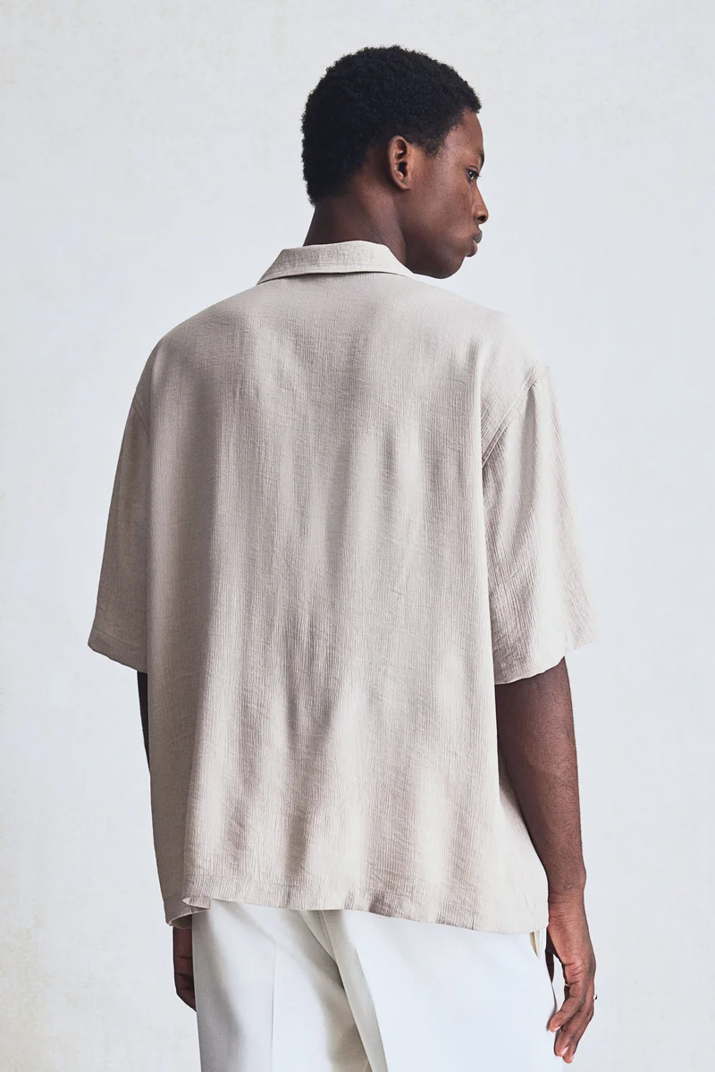 H&M Regular Fit Crinkled resort shirt