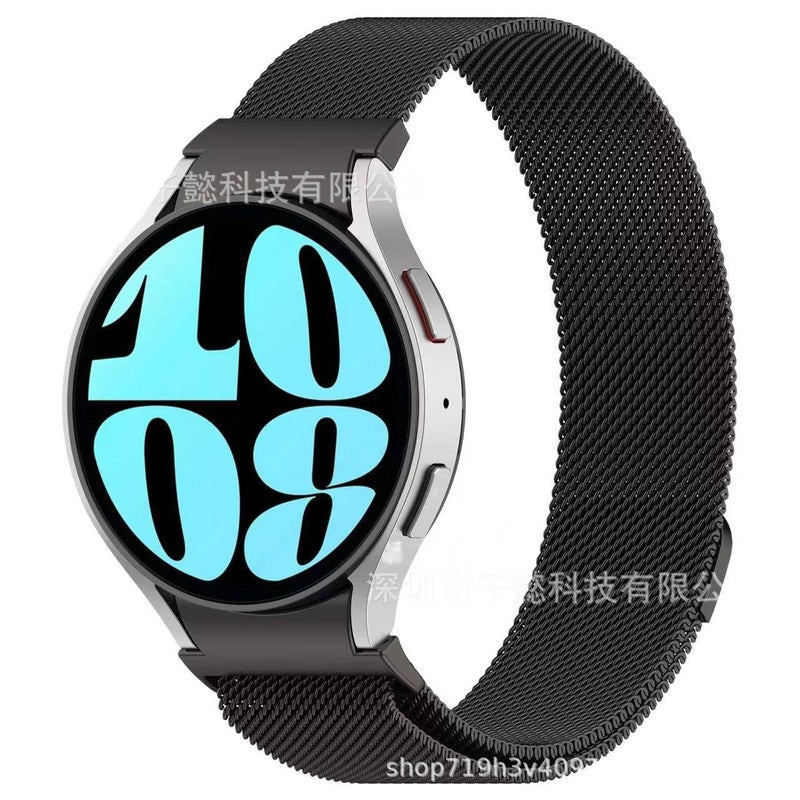 سوار ساعة ذكية باللون ذهبي وردي قابل للتعديل سوار نايلون حلقي متوافق مع Samsung Galaxy Watch 6 بملاءمة قابلة للتعديل وحزام بديل - Image 3