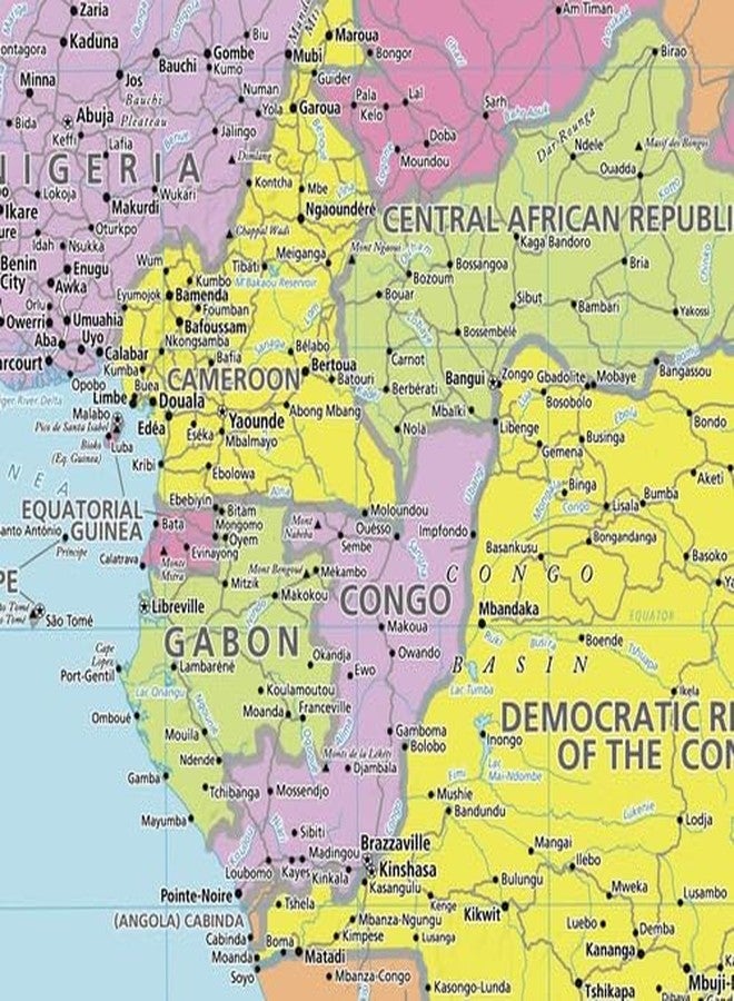 MapSherpa: Africa Political Wall Map - 24 x 25 inch Poster - Front Lamination - Image 2