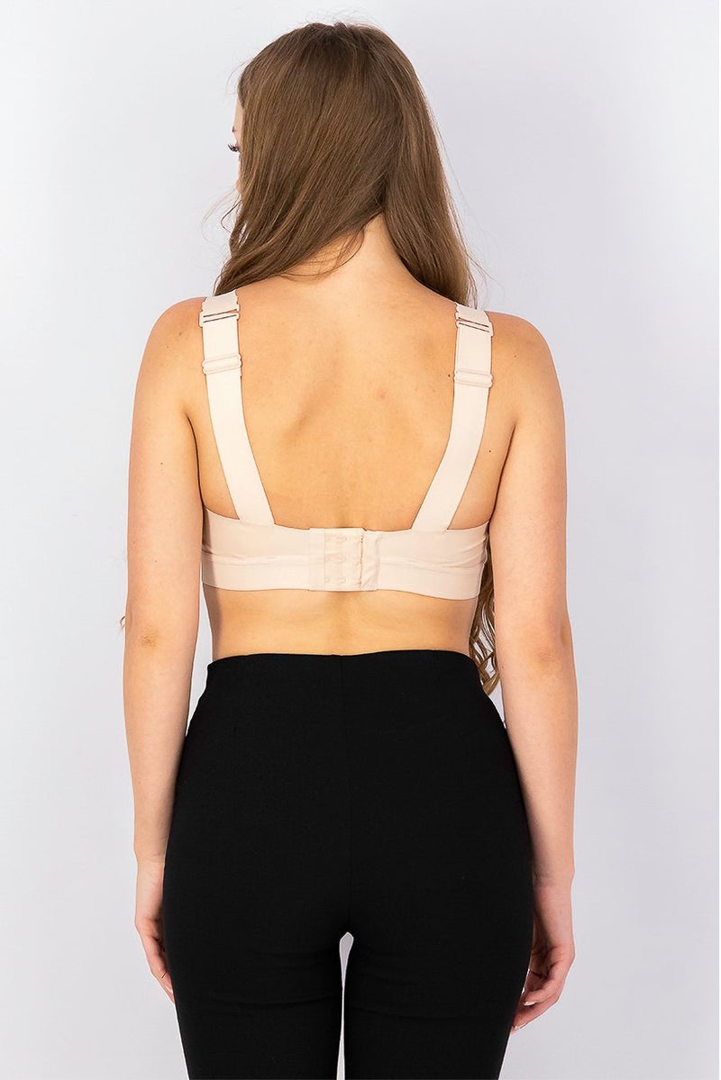 Reebok Women Sportswear Fit Padded Sports Bra, Tan - Image 2