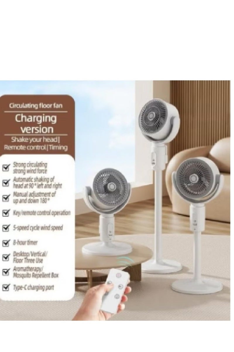 Denx Floor Fan Adjustable Height  with 5 Speeds, Remote Control DX2607 - Image 1