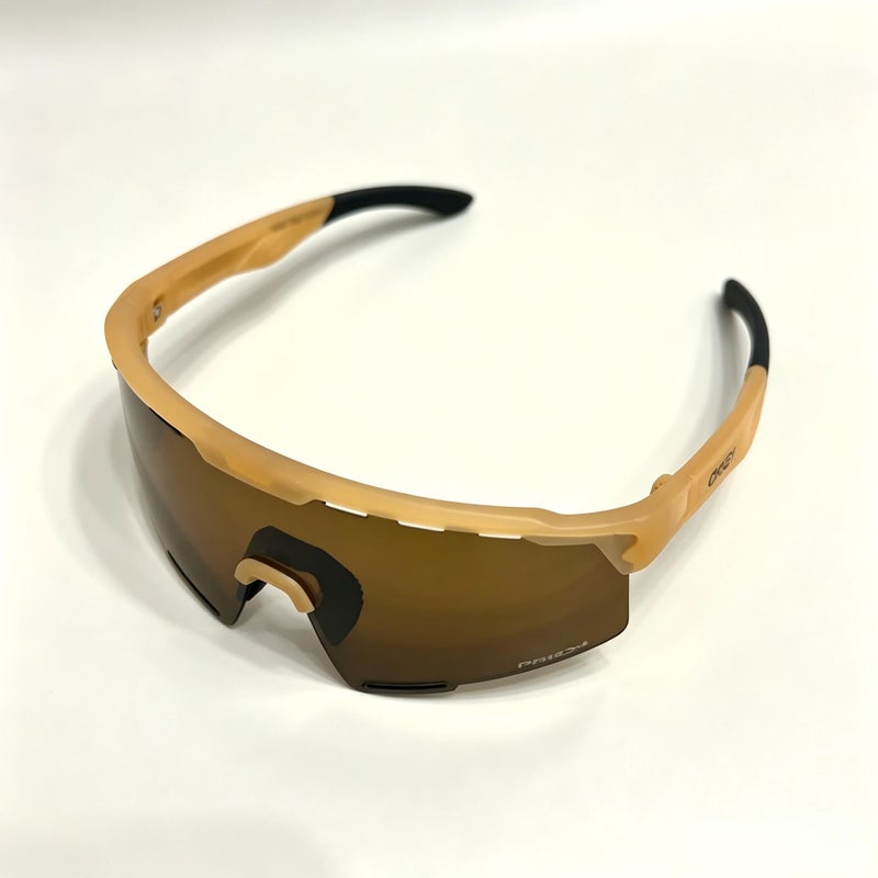 Oakley Matte Yellow Frame with Tea Lenses Prizm Shield Sports Sunglasses UV400 Windproof Cycling Driving Polarized Shades for Men - Image 3