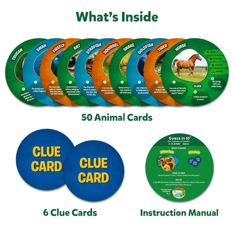 Skillmatics Guess in 10 Animal Picture Clues, Perfect for Boys, Girls, Kids, and Families Who Love, Card Games, Educational Games, Board Games, Gifts for Ages 6, 7, 8, 9 and Up - Image 2