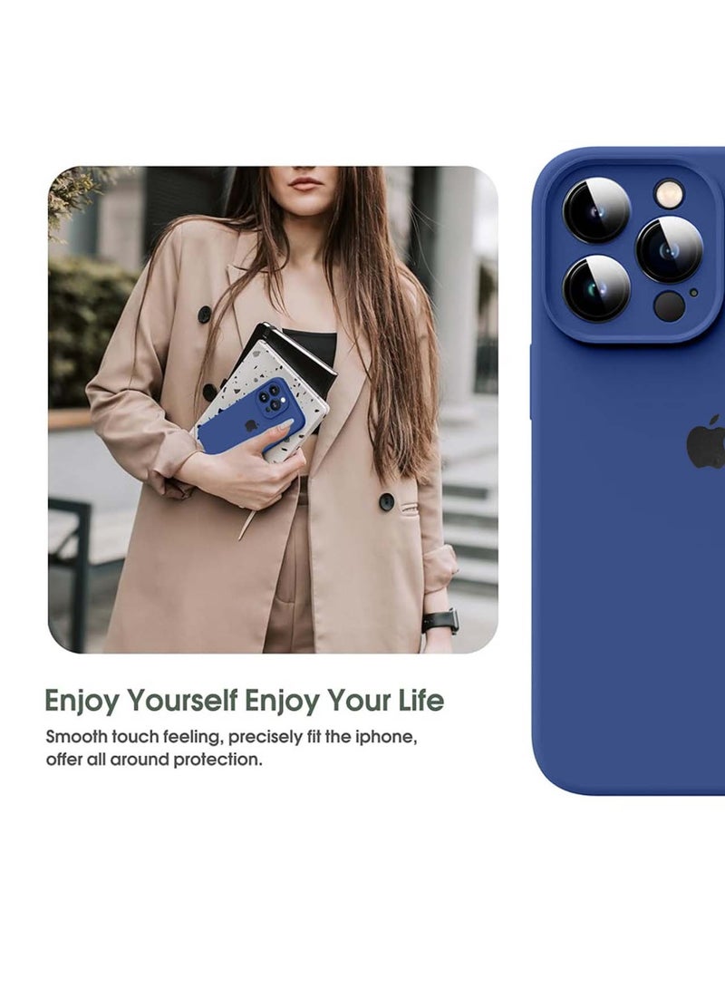 Wtech Premium Soft Liquid Silicone Case Cover For Apple iPhone 15 Pro 2023 Navy Blue - Image 3