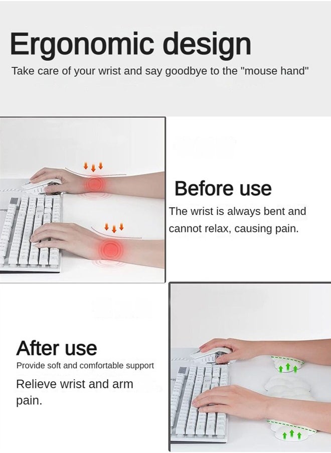 Generic - Keyboard Cloud Wrist Rest, Mouse and Keyboard Wrist Rest Set, PU Memory Foam Non-Slip Cloud Wrist Rest, Soft and Elastic, Can Relieve Typing Pain, Ergonomic Wrist Support for Office/Computer/Laptop - Image 1