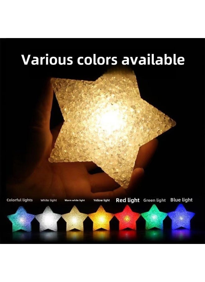 Generic Stage Performance Crystal Star Lamp Hand-held Dance Chorus Decoration Star Lamp Luminous Five-pointed Star Lamp Props Stall-Color:10cm Five-pointed Star + Hand Wear-Specifications:Red Light  - Image 2