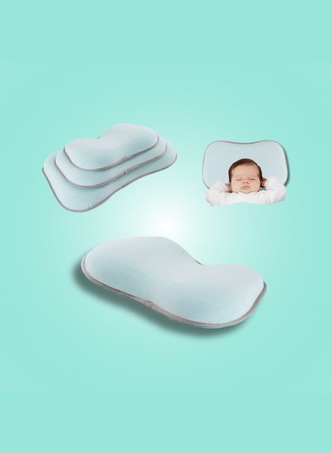 وسادة مريحة للرقبة ثابتة الرأس من إسفنج الذاكرة للرضع حديثي الولادة، وسادة وردية لحماية الرقبة (مناسبة للأطفال من عمر 0 ​​إلى 2 سنوات) مقاس صغير (36 × 23 × 5 سم)