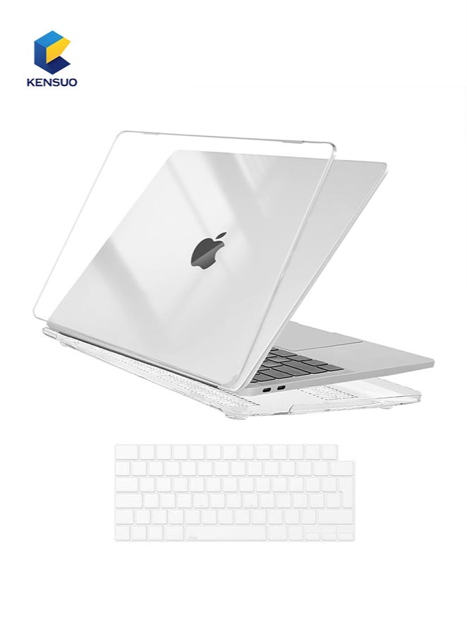 KENSUO Case for MacBook Pro 13.3 Inch A2338(M2 M1) A2251 A2289 A2159 A1989 A1706 A1708 (2016-2021 2022 2023 Release) with/Without Touch Bar- Snap On Hard Shell Crystal Clear Case Cover+ TPU Keyboard Skin Cover for MacBook Air Pro13 inch Case, Crystal Clear - Image 1