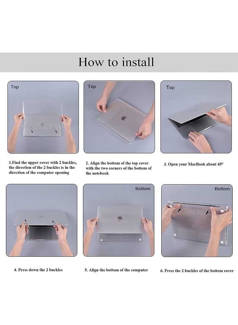 KENSUO Case for MacBook Pro 13.3 Inch A2338(M2 M1) A2251 A2289 A2159 A1989 A1706 A1708 (2016-2021 2022 2023 Release) with/Without Touch Bar- Snap On Hard Shell Crystal Clear Case Cover+ TPU Keyboard Skin Cover for MacBook Air Pro13 inch Case, Crystal Clear - Image 3