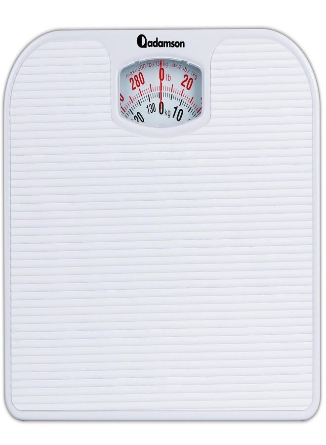 Adamson A21 Analog Scales for Body Weight - Up to 300 LB - New - Anti-Skid Rubber Surface + Large Numbers - Analog Bathroom Scale - Affordable - Durable with 20-Year Assurance - Image 1