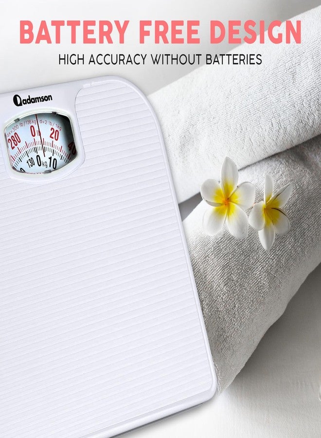 Adamson A21 Analog Scales for Body Weight - Up to 300 LB - New - Anti-Skid Rubber Surface + Large Numbers - Analog Bathroom Scale - Affordable - Durable with 20-Year Assurance - Image 5