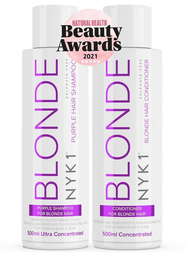 NYK1 Purple Shampoo And Conditioner Set (500Ml X2) Nyk1 Sulfate Free Blonde Shampoo And Conditioner Purple Shampoo For Blonde Hair Best Purple Shampoo For Grey Hair Purple Conditioner For Blonde Hair Set - Image 2