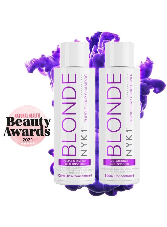 NYK1 Purple Shampoo And Conditioner Set (500Ml X2) Nyk1 Sulfate Free Blonde Shampoo And Conditioner Purple Shampoo For Blonde Hair Best Purple Shampoo For Grey Hair Purple Conditioner For Blonde Hair Set - Image 5