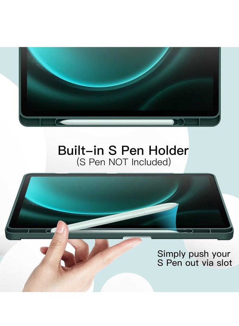 ELTRAZONE Case for Tab S9 FE 10.9-Inch with S Pen Holder - Soft TPU Tri-Fold Stand Protective Tablet Cover, Supports S Pen Charging, Auto Wake/Sleep - Light Green - Image 2