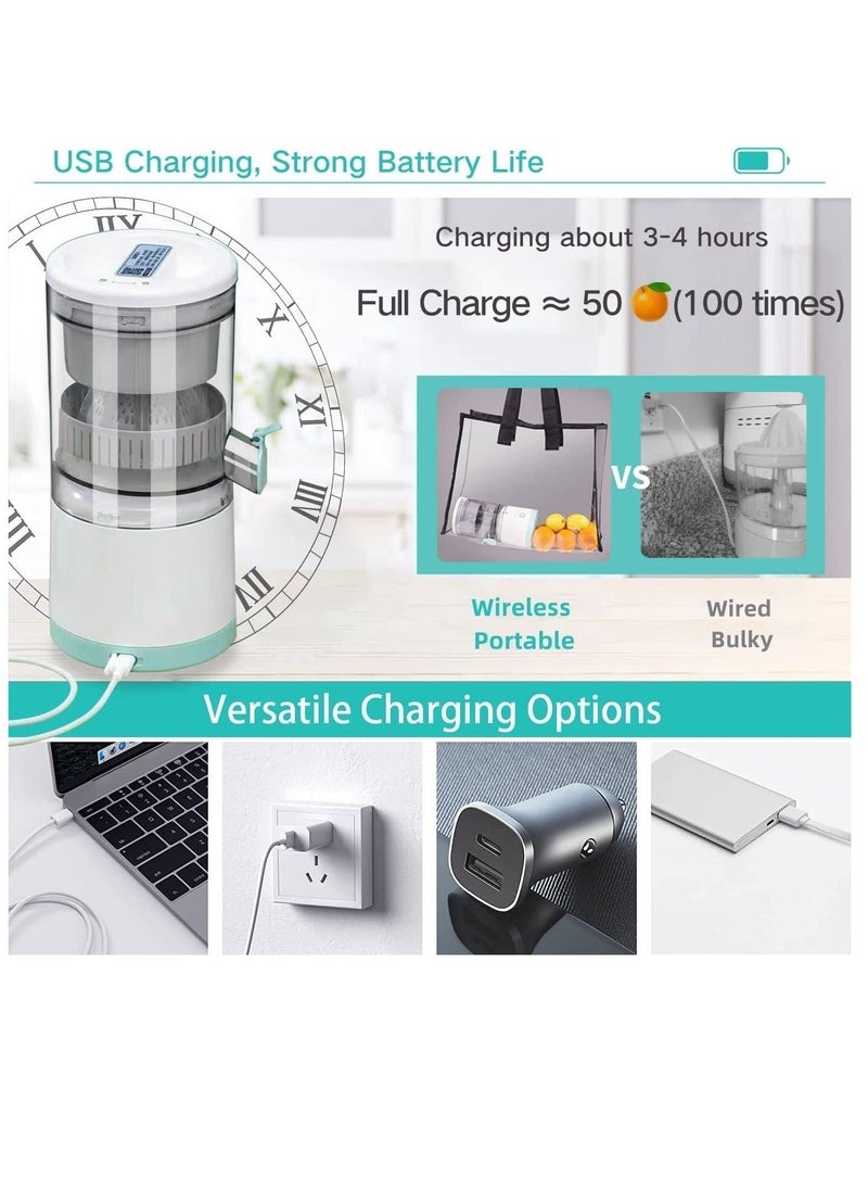 ELTRAZONE Portable Electric Citrus Juicer, Automatic Household Electric Juicer, Portable Rechargeable Juicer, Orange Juice Squeezer, Rechargeable Juicer Machine with USB, for Orange, Lemon, Grapefruit - Image 4