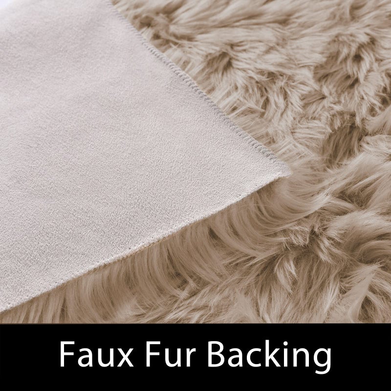 Latepis Beige Washable Rugs 4x6 for Living Room Fluffy Carpet Soft Shaggy Faux Sheepskin Fur Rug for Bedroom Floor Room Rugs Home Decor Sheepskin - Image 4