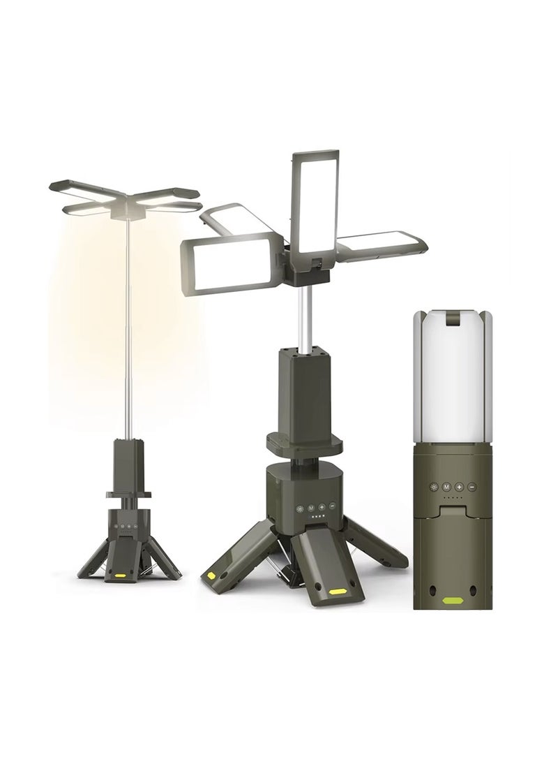 Generic Rechargeable Multifunctional Outdoor Waterproof Four Leaf Camping Light Z2 - , Telescopic design, Adjustable light pool height,  perfect for Hiking, Camping, Fishing, and Travel  - Image 1