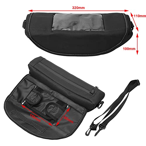 H RUO Waterproof Handlebar Storage Bag Motorcycle Bike Handle Bar Bag with Phone Pouch Compatible with bmw F750GS F850GS R1200GS Triumph Honda Yamaha Suzuki - Image 5