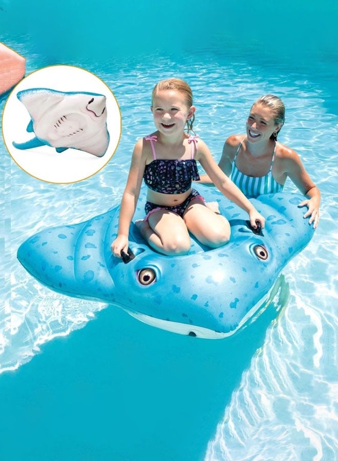 INTEX Large Size INTEX Children's and Adults' Water Mount Inflatable Toy Ray Fish Floating Row 185cm x 145cm - Image 1