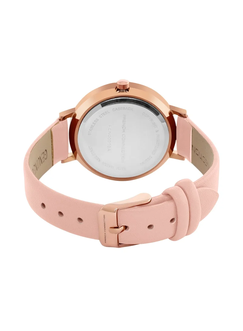 French Connection Women's Analog Watch With Rose Gold Strap 34 mm FCN00010A