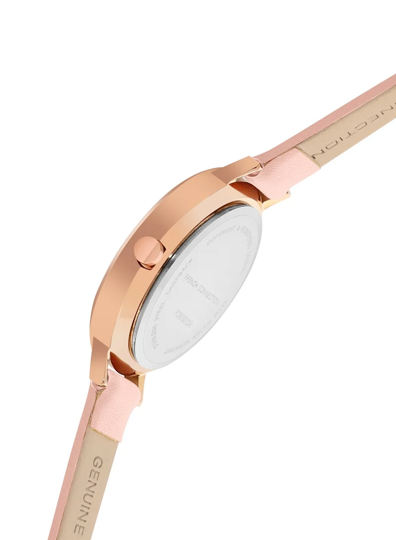 French Connection Women's Analog Watch With Rose Gold Strap 34 mm FCN00010A