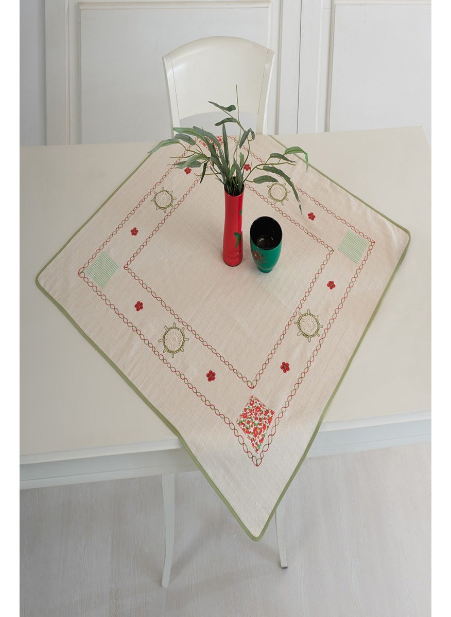 Ödel Home Embroidered Tablecloth with Piping Motif 