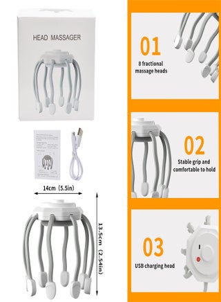 Hair Scalp Massager with 8 Vibrating Contacts, Rechargeable Portable Head Massager for Pain and Anxiety Relief, Stress Relax, Tension, Relaxation, Deep Sleep, Multidimensional relaxation - pzsku/Z0B5906094A2A8C1AE18DZ/45/_/1717463828/035fa2fe-af74-4863-886c-a56683041dd1