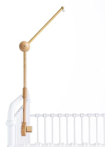 Sorrel + Fern Crib Mobile Arm - 360° Adjustable Wooden Baby Mobile Hanger for Crib (31 inch, 100% Natural Beech Wood) - Strong Anti Slip Attachment - Nursery Décor for Boys, Girls - Image 3