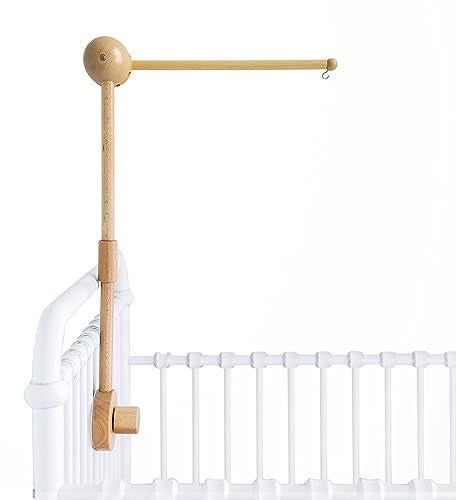Sorrel + Fern Crib Mobile Arm - 360° Adjustable Wooden Baby Mobile Hanger for Crib (31 inch, 100% Natural Beech Wood) - Strong Anti Slip Attachment - Nursery Décor for Boys, Girls - Image 1