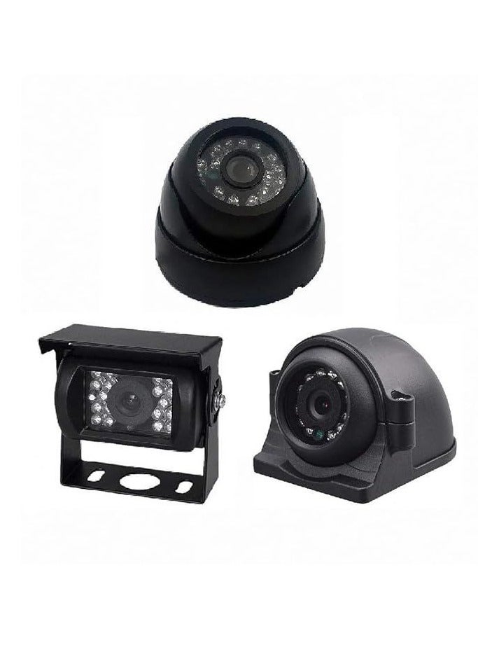 MDVR kit for Bus Truck Car Security - 960P 4CH SD Card Mobile DVR Video Recorder + 4x 720P Front Side Rear View Cameras + 7 TFT LCD Color Monitor + 4pcs Cables - Image 3