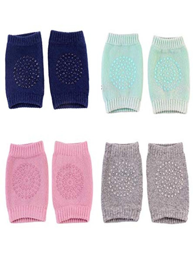 SKYUNION™ Baby Knee Pads for Crawling, Anti-Slip Padded Stretchable Elastic Cotton Soft Breathable Comfortable Knee Cap Elbow Safety Protector(Pack of Four) - Image 1