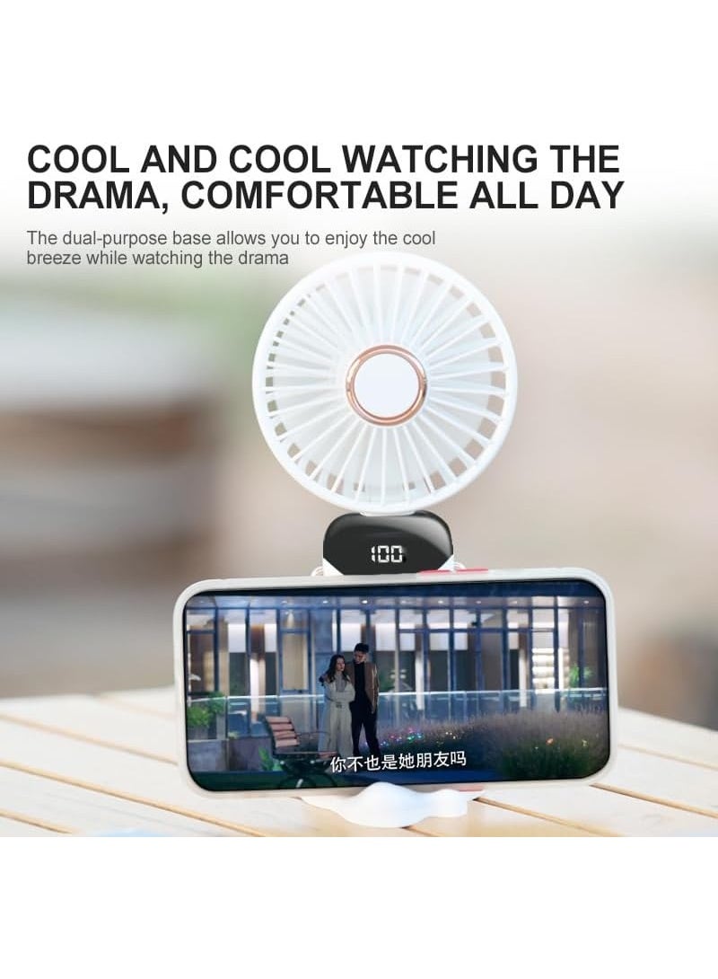 Generic Rechargeable Handheld Portable Fan with Display – 3 Speed, USB Charging, Foldable Design, Purple  - Image 4