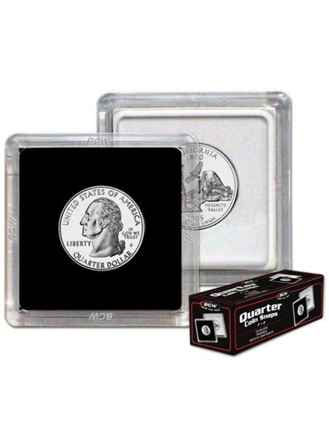 BCW 2x2-Inches Coin Snap Holder Quarter, 24.3mm, Bundle of 25 - Image 1