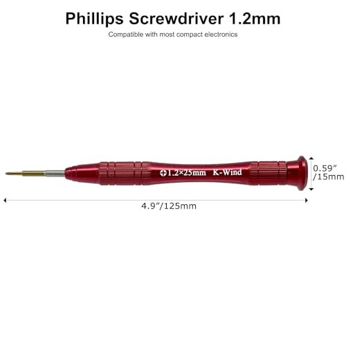 Kannony Wind Precision Screwdriver Phillips 1.2mm, Compatible with Small Electronics, Laptops, Tables, Glasses, Phone, Watch, Magnetic S2 Steel Tip, Free Spin Cap, Anti-slip Grip - Image 2