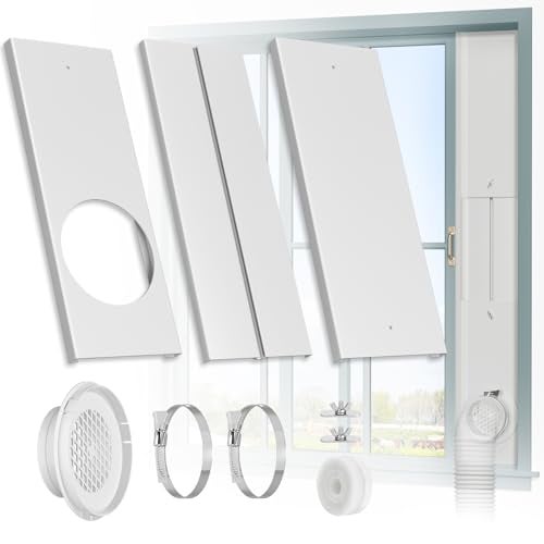 HOXHA Window Duct Kit Dryer Window Vent Kit for 4” Ducting Dryer Vent Hose, Sliding Window Vent Kit Fit with Dryer, Inline Duct Fans, Grow Tents - Image 1
