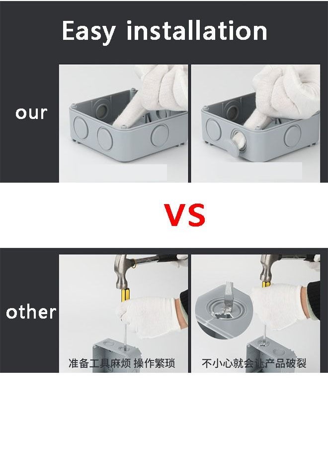 MLADEN Electrical Sockets Waterproof Outdoor Box Wall Socket 13 A Double Universal(Uk)Switche'D Outlet With Usb Charging Port  - Image 3