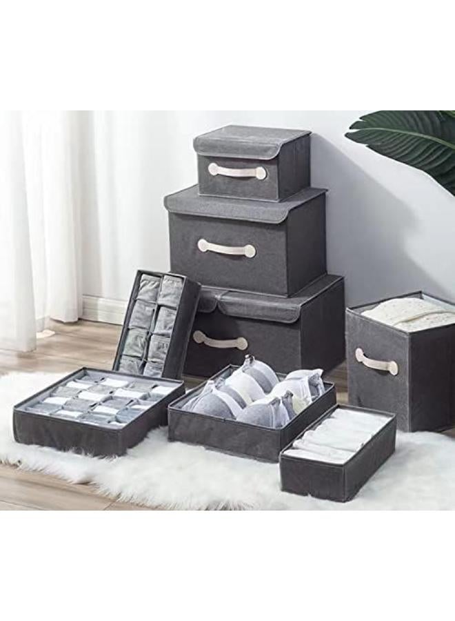 منظم ملابس داخلية قابل للطي، مكون من 4 قطع، صناديق تخزين أسفل السرير، للملابس الداخلية، حمالات الصدر، الجوارب، ربطات العنق، الأحزمة، القمصان الداخلية - فاصل أدراج وخزانة ملابس - منظمات خزانة الملابس - Image 3