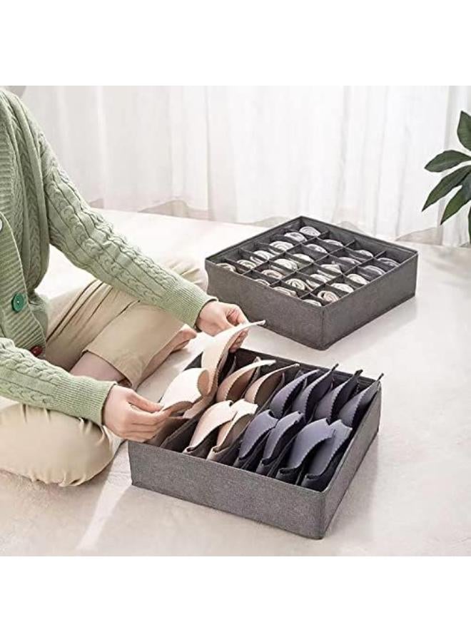 منظم ملابس داخلية قابل للطي، مكون من 4 قطع، صناديق تخزين أسفل السرير، للملابس الداخلية، حمالات الصدر، الجوارب، ربطات العنق، الأحزمة، القمصان الداخلية - فاصل أدراج وخزانة ملابس - منظمات خزانة الملابس - Image 2