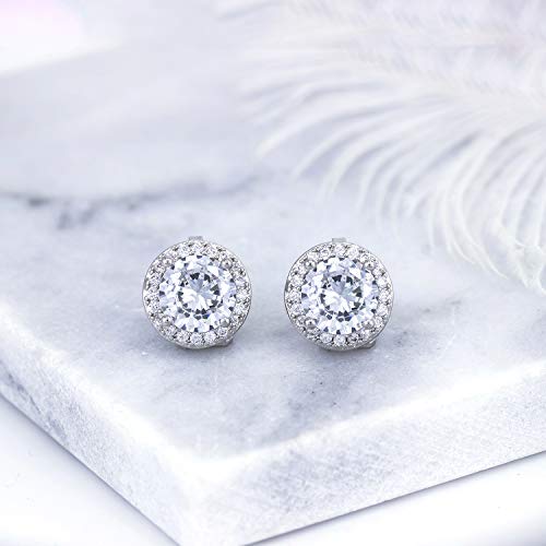 YOQUCOL Bright 8MM Cubic Zirconia Crystal Clip On Stud Earrings Round Non Pierced Earrings For Women - Image 5