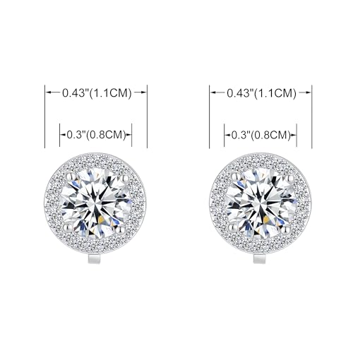 YOQUCOL Bright 8MM Cubic Zirconia Crystal Clip On Stud Earrings Round Non Pierced Earrings For Women - Image 2