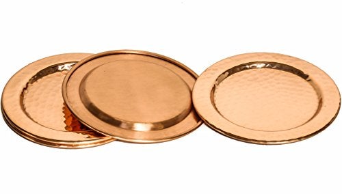 PureCopper Solid Copper Coasters - Set of 4 Handcrafted Hammered Artisan Coasters for Copper Mugs (4, Hammered Copper) - Image 5