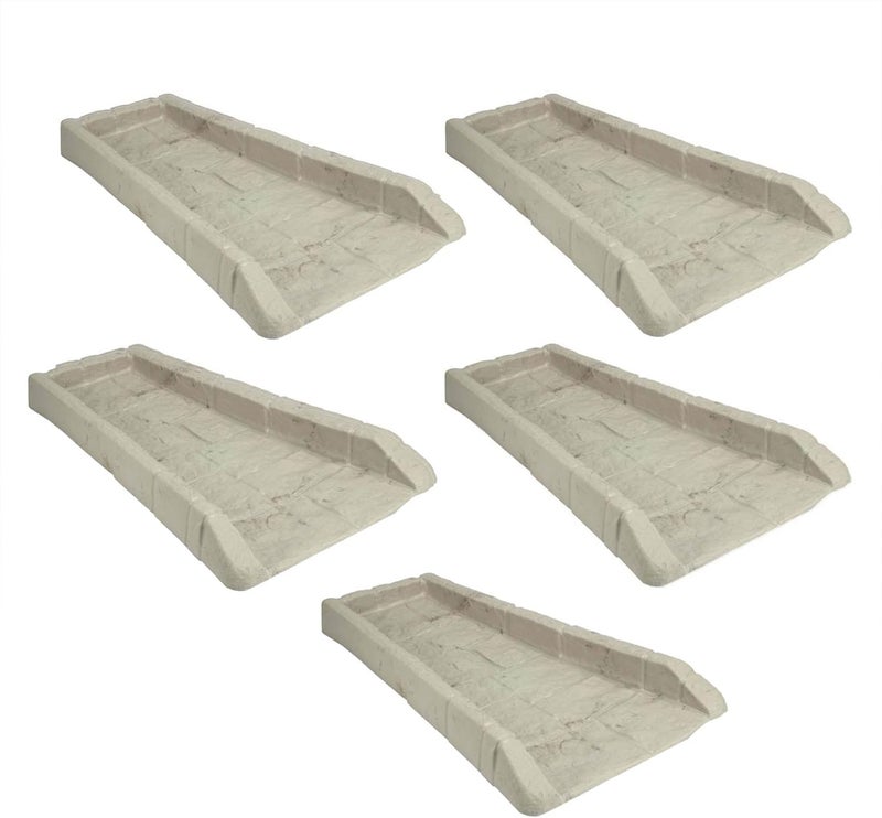 suncast Durable Plastic Anti Erosion Decorative Rain Gutter Downspout Splash Block for Garden, Front Yard, or Back Yard, Pack of 5, Taupe - Image 1
